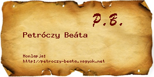 Petróczy Beáta névjegykártya