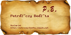 Petróczy Beáta névjegykártya